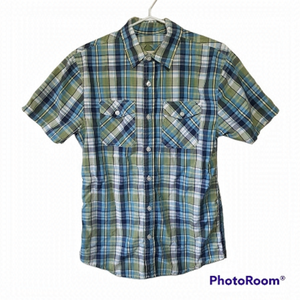 Distillery Apparel Plaid Button Down Short Sleeved Shirt